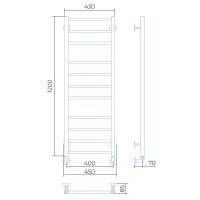 Водяной полотенцесушитель Larusso Имидж П11 400x1200 4670078535672 Хром — фото 2, Водяные полотенцесушители