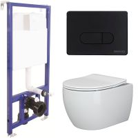 Комплект унитаза Ceramicanova Play CN3001 с инсталляцией Berges Novum D5 040235 с сиденьем Микролифт — фото 1, Комплекты унитаз + инсталляция