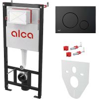 Инсталляция Alcaplast AM101/1120-4:1 RU M678-0001 для унитаза с Черной матовой клавишей смыва — фото 1, Инсталляции для унитазов