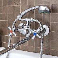 Смеситель для ванны Ростовская Мануфактура Сантехники SL138-140P универсальный Хром — фото 3, Для душа и ванны