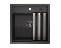 Товар: Granula-KS-5051, ЧЕРНЫЙ МАТОВЫЙ, стальная кухонная мойка KITCHEN SPACE - фото 2 Granula-KS-5051, ЧЕРНЫЙ МАТОВЫЙ, стальная кухонная мойка KITCHEN SPACE — фото 2, Кухонные мойки