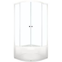 Душевой уголок Melodia della vita Segment High 80x80 MSETWSH8080Twt профиль Белый стекло прозрачное — фото 1, Душевые уголки четверть круга