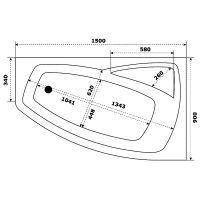 Акриловая ванна Creto Madison 150х90 R 22-1112 без гидромассажа — фото 2, Акриловые ванны