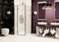 Душевой уголок Ambassador Royal 100x100 18015107-L профиль Хром стекло прозрачное с рисунком — фото 6, Душевые уголки