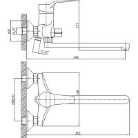 Смеситель для ванны Haiba универсальный Хром арт-HB2263 — фото 2, Смеситель для ванны