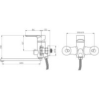 Смеситель для ванны Ростовская Мануфактура Сантехники SL133-006E универсальный Хром — фото 6, Для душа и ванны