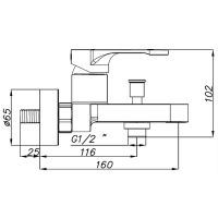 Смеситель для ванны Azario Viano AZ-15830501 Хром — фото 2, Для душа и ванны