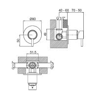 Смеситель для душа Margaroli Moderna RU2007AA01CR Хром — фото 2, Для душа и ванны