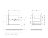База под раковину подвесная CEZARES MOLVENO 46-60-2C-SO-BET — фото 2, Тумбы под раковину