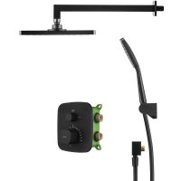 Товар: Душевая система Swedbe Platta 5565B с термостатом Черная матовая - фото 3 Душевая система Swedbe Platta 5565B с термостатом Черная матовая — фото 3, Душевые системы