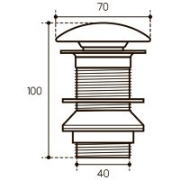Донный клапан Aqueduto Ralo RAL0110 click-clack Белый глянцевый — фото 2, Раковины и столешницы. Выпуски для умывальников