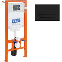 Инсталляция BelBagno BB002-80/BB007-PR-NERO.M с Черной матовой клавишей смыва — фото 1, Инсталляции для унитазов