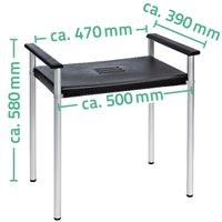 Табурет в ванную Ridder Assistent А0220010 Черный Хром — фото 2, Сиденья