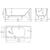 Ванна из искусственного камня Salini Orlanda 160х70 102025M Белая матовая — фото 8, Ванны из искусственного камня