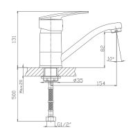 Смеситель для кухни Haiba Хром арт-HB4506-2 — фото 2, Смесители для кухни