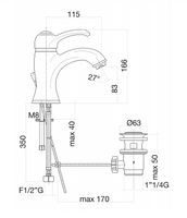 Смеситель для раковины Fiore Jafar 47CR5221 Хром — фото 2, Смесители для раковины