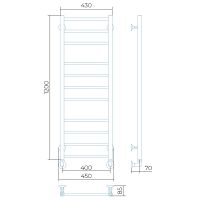 Водяной полотенцесушитель Larusso Джаз Премиум П11 400x1200 4670078535535 Хром — фото 2, Водяные полотенцесушители