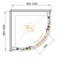 Душевой уголок CEZARES ECO-O-R-2-100-C-NERO — фото 3, Душевые уголки