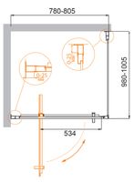 Товар: Душевой уголок CEZARES MOLVENO-AH-1-80/100-C-Cr-IV - фото 2 Душевой уголок CEZARES MOLVENO-AH-1-80/100-C-Cr-IV — фото 2, Прямоугольные душевые уголки