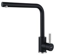 GRANFEST QUARZ Смеситель для кухни Г-обр. D-35мм черный арт. GF- — фото 1, Смесители для кухни