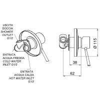 Товар: Смеситель для душа Remer Minimal N30 Хром - фото 2 Смеситель для душа Remer Minimal N30 Хром — фото 2, Смеситель для душа