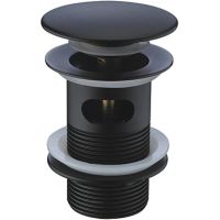 Донный клапан CeramaLux BB005B click-clack Черный глянцевый — фото 1, Раковины и столешницы. Выпуски для умывальников