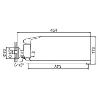 Смеситель для ванны Ledeme H51 2251L универсальный Хром — фото 2, Смеситель для ванны