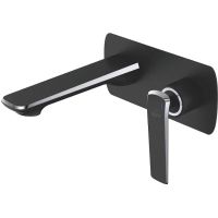 Смеситель для раковины Rose R13H R1341H Черный матовый Хром — фото 1, Смесители для раковины