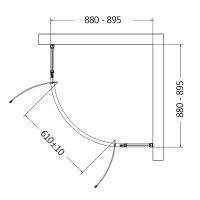 Товар: Душевой уголок AQUAme 90x90 AQM7101-2-9 профиль Черный матовый стекло прозрачное - фото 2 Душевой уголок AQUAme 90x90 AQM7101-2-9 профиль Черный матовый стекло прозрачное — фото 2, Душевые уголки четверть круга