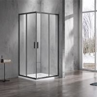 Душевой уголок Azario Milton 900x900 AZ-ND1142 900 Black профиль Черный стекло прозрачное — фото 1, Квадратные душевые уголки