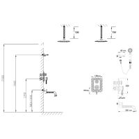 Душевая система Bronze de Luxe Windsor 10137/1DF Бронза — фото 2, Верхние души