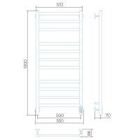 Электрический полотенцесушитель Larusso Кватро П11 500х1200 4670078536235 Хром — фото 2, Электрические полотенцесушители