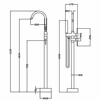 Товар: Смеситель для ванны Swedbe Spira 4004 Хром - фото 4 Смеситель для ванны Swedbe Spira 4004 Хром — фото 4, Смесители напольные