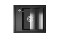 Granula-KS-6004, ЧЁРНЫЙ, кухонная мойка, кварц — фото 1, Кухонные мойки