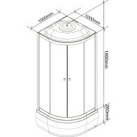Душевая кабина Parly Classic CM101 100х100 7857 без гидромассажа — фото 2, Душевые кабины