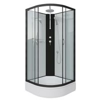 Душевая кабина Niagara Classic NG-6702-14BKT (100х100х210) средний поддон(26см),черный,стекло прозра — фото 1, Душевые кабины