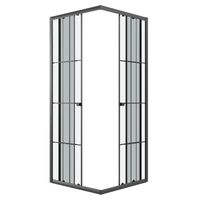 Душевое ограждение Niagara Eco NG-1010-14QKL (100х100х190) квадрат,раздвижное,черный,стекло клетка,1 — фото 2, Душевые уголки
