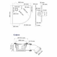 Elbe 74T01 Душевой поддон — фото 2, Стеклопластиковые душевые поддоны