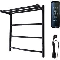 Электрический полотенцесушитель Маргроид Вид 4 600x500 04-6050-1051-9005R правый с полкой Черный мат — фото 1, Электрические полотенцесушители