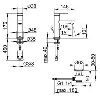 Смеситель для раковины Keuco IXMO Flat 59502 013000 Хром арт-59502013000 — фото 3, Смесители для раковины