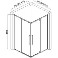 Душевой уголок AQUAme 90x90 AQM7102 профиль Хром стекло прозрачное — фото 2, Душевые уголки