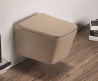 Унитаз CeramaLux 5170MC подвесной Капучино матовый с сиденьем Микролифт — фото 3, Подвесные унитазы