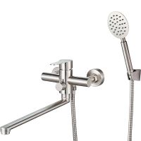 Смеситель для ванны Ростовская Мануфактура Сантехники SUS124-006EP универсальный Нержавеющая сталь — фото 1, Для душа и ванны