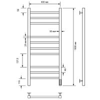 Электрический полотенцесушитель Comfysan Pioli-K EC-10 100x40 014377 Черный матовый — фото 2, Электрические полотенцесушители