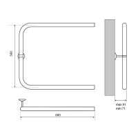 Водяной полотенцесушитель Melodia della vita Moon П-образный 50х60 MTRMN5060 Полированная сталь — фото 2, Водяные полотенцесушители