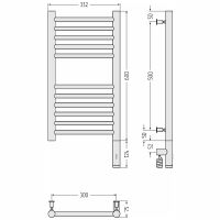 Электрический полотенцесушитель Сунержа Богема 3.0 прямая 600x300 R 05-5805-6030 Состаренная бронза — фото 3, Электрические полотенцесушители