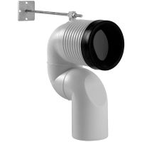 Выпуск для унитаза GSI MCURVAS S-образный с крепежом для отвода в пол — фото 1, Гофры и отводы