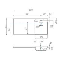 Раковина Aquaton Лондри 105 R 1A72223KLH010 с местом под стиральную машину Белая — фото 2, Раковины