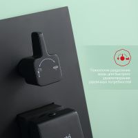 Душевая система Raglo R01.27.06 Черная матовая — фото 12, Встраиваемые душевые комплекты