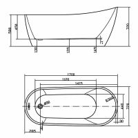 Акриловая ванна Swedbe Vita 170x72 без гидромассажа арт-8816 — фото 2, Акриловые ванны